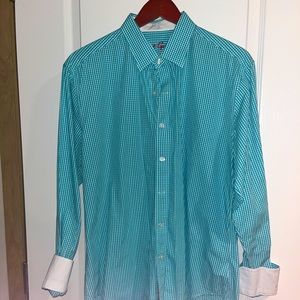 Mens spring colored Robert graham dress shirt size medium white cuffs